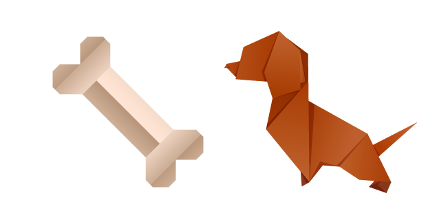Origami Dog and Bone