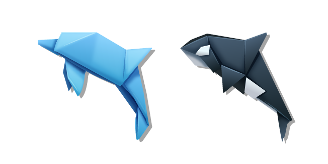 Origami Dolphin and Orca