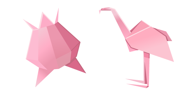 Origami Flower and Flamingo