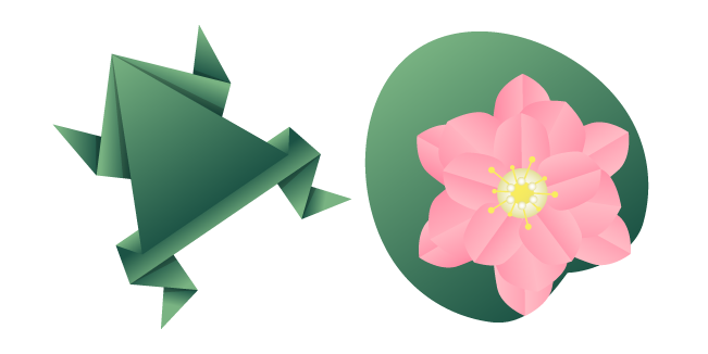 Origami Frog and Water Lily