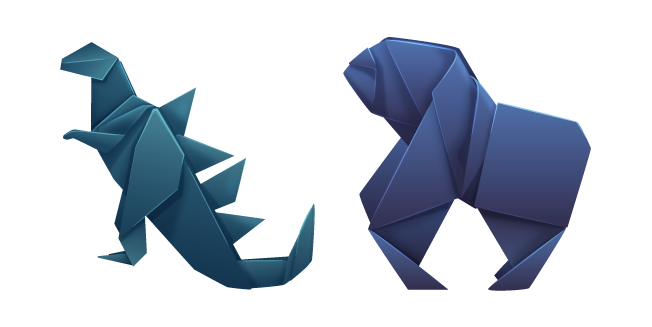 Origami Godzilla and King Kong