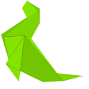 Origami Green and Blue Sea Lion pointer