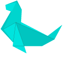 Origami Green and Blue Sea Lion cursor