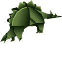 Origami Green Stegosaurus cursor