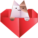 Origami Hare and Cat in Heart cursor