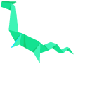 Origami Japanese Red and Green Dragons pointer