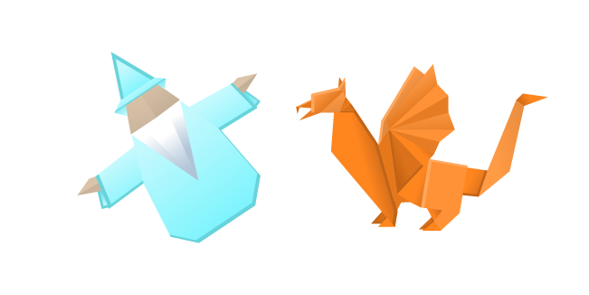 Origami Magician and Griffin