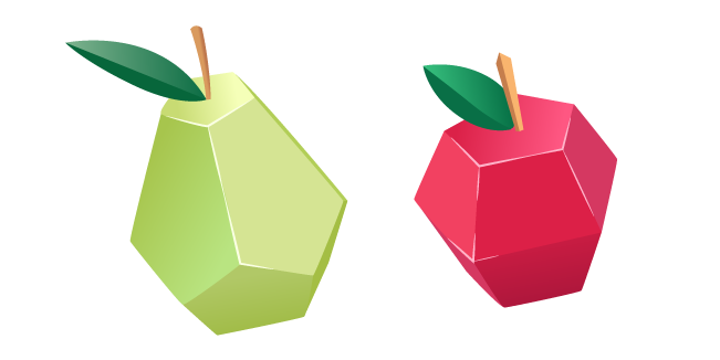 Origami Pear and Apple