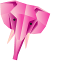 Origami Pink Elephant cursor
