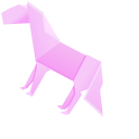 Origami Pink Horse and Pegasus pointer