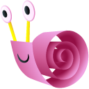 Origami Pink Snail and Green Leaf pointer