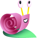 Origami Pink Snail and Green Leaf cursor