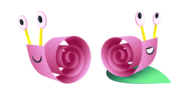 Origami Pink Snail and Green Leaf