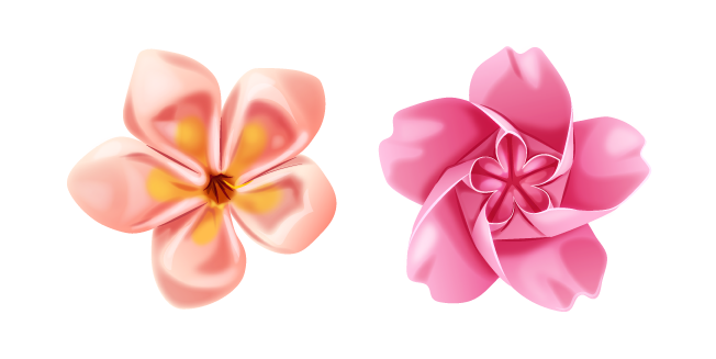 Origami Plumeria and Sakura Flowers