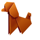 Origami Poodle and Cavalier King Charles Spaniel Puppies pointer