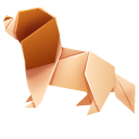 Origami Poodle and Cavalier King Charles Spaniel Puppies cursor