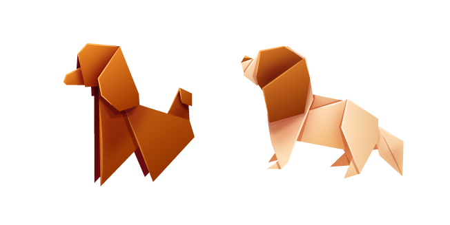 Origami Poodle and Cavalier King Charles Spaniel Puppies