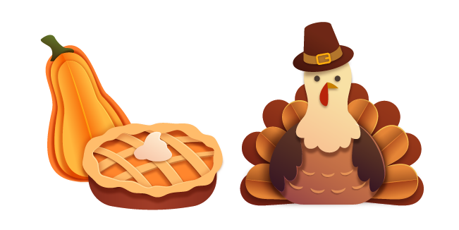 Origami Pumpkin Pie and Turkey