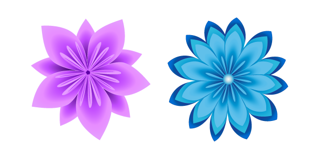 Origami Purple and Blue Flowers