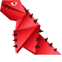 Origami Red Angry Tyrannosaur pointer