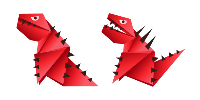 Origami Red Angry Tyrannosaur