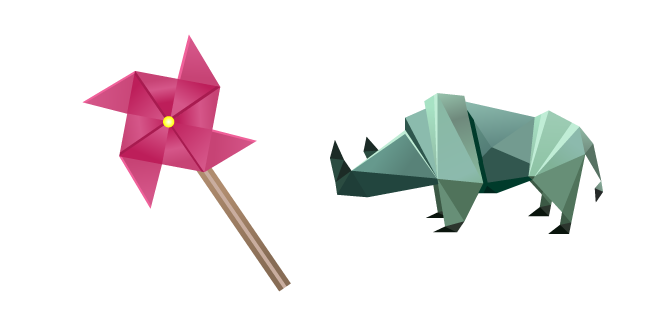 Origami Windmill and Rhinoceros
