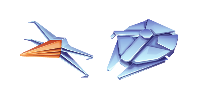 Origami X-Wing Starfighter and Millennium Falcon