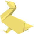 Origami Yellow and Blue Goose pointer