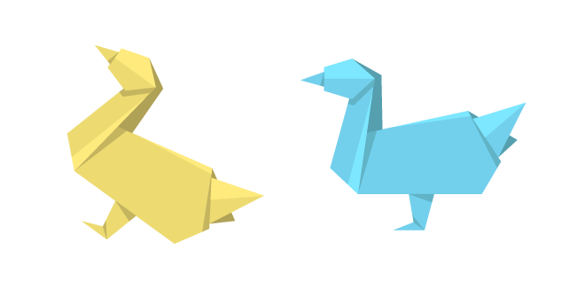 Origami Yellow and Blue Goose
