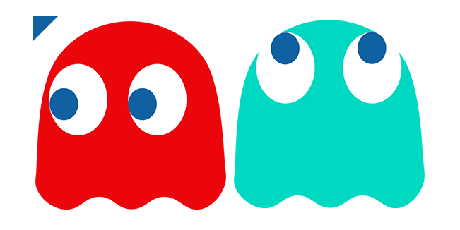 Pac-Man Blinky and Inky Ghosts