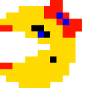 Pixel Ms. Pac-Man and Strawberry cursor
