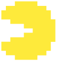 Pixel Pac-Man with Blue Ghost and Blinky cursor