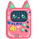 Blue and Pink Tamagotchi Pixel cursor