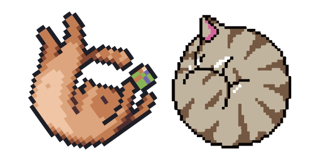 Brown and Gray Cats Pixel