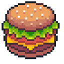 French Fries and Burger Pixel cursor