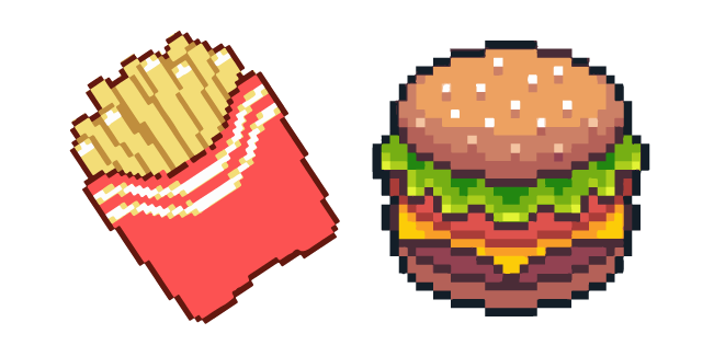 French Fries and Burger Pixel
