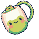 Frog in Cup and Ramen Bowl Pixel pointer