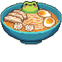 Frog in Cup and Ramen Bowl Pixel cursor