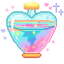 Glass Bottles of Love Potion Pixel cursor