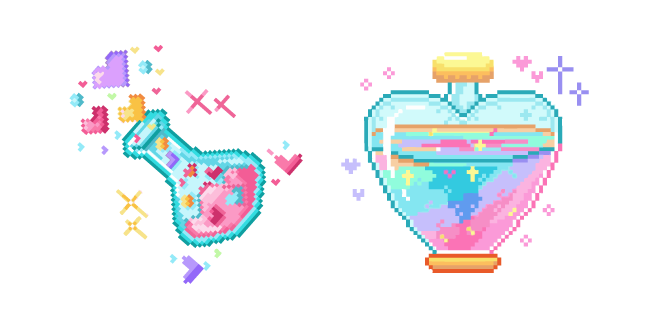 Glass Bottles of Love Potion Pixel