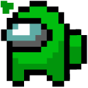 Green and Red Among Us Crewmates Pixel pointer
