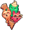 Ice Cream with Puppy and Kitties Pixel cursor