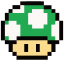 Mario 1-Up Mushroom and Super Mushroom Pixel pointer