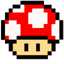 Mario 1-Up Mushroom and Super Mushroom Pixel cursor