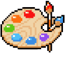 Paint Tube and Artist Palette Pixel cursor