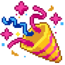 Party Popper and Birthday Cake Pixel pointer