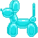 Pink and Cyan Balloon Dogs Pixel cursor