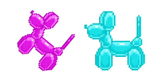 Pink and Cyan Balloon Dogs Pixel
