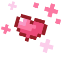 Pink Heart and Love Ghost Pixel pointer