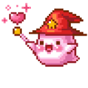 Pink Heart and Love Ghost Pixel cursor